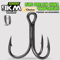 9KM Fishing Triple Hook 10Pcs Treble Hooks 3X Sea Fishing Hooks for Hard Lures for Freshwater Saltwater
