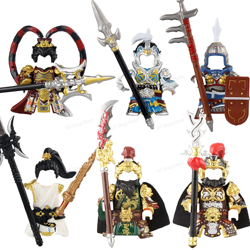 MOC Ancient Chinese Hero Yue Fei  Armor Sword Mini Soldier Action Figures Building Blocks Bricks Toy For Children Gift