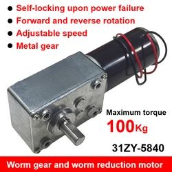 5840-31ZY Turbo1pc  Worm Encoder Micro DC Reduction Motor Self locking Speed Control Small Motor 12V24V