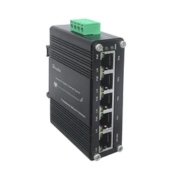 Industrial Gigabit Ethernet 5 Port (PoE) Switch Mini DIN-Rail 10/100/1000Mbps 12~48VDC Input Network Switch Aluminum Case IP40