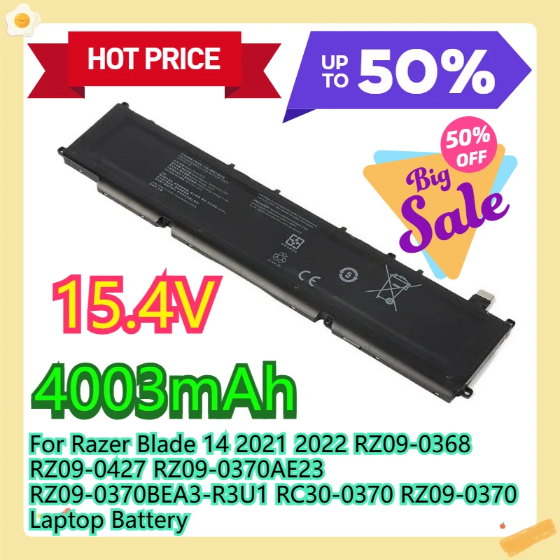 

For Razer Blade 14 2021 2022 RZ09-0368 RZ09-0427 RZ09-0370AE23 RZ09-0370BEA3-R3U1 RC30-0370 RZ09-0370 Laptop Battery