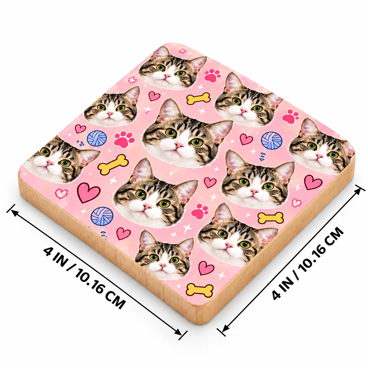 Custom Cup Mat Wooden Square Coasters Personalized Photo Text Pattern Customized Wood Cup Mat Decorative Coasters for Home