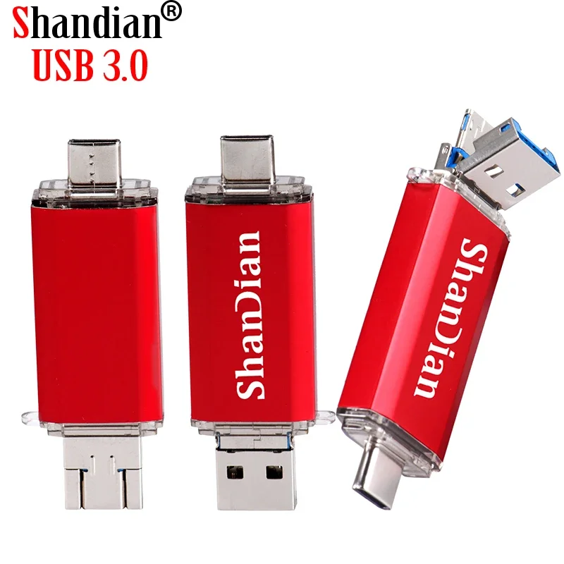 

3 in 1 USB 3.0 Type C OTG USB Flash Drive 64GB Usb 3.0 Pendrive for Type-C Mobile PC 32GB 16GB High Speed Micro USB Stick 8GB 4G