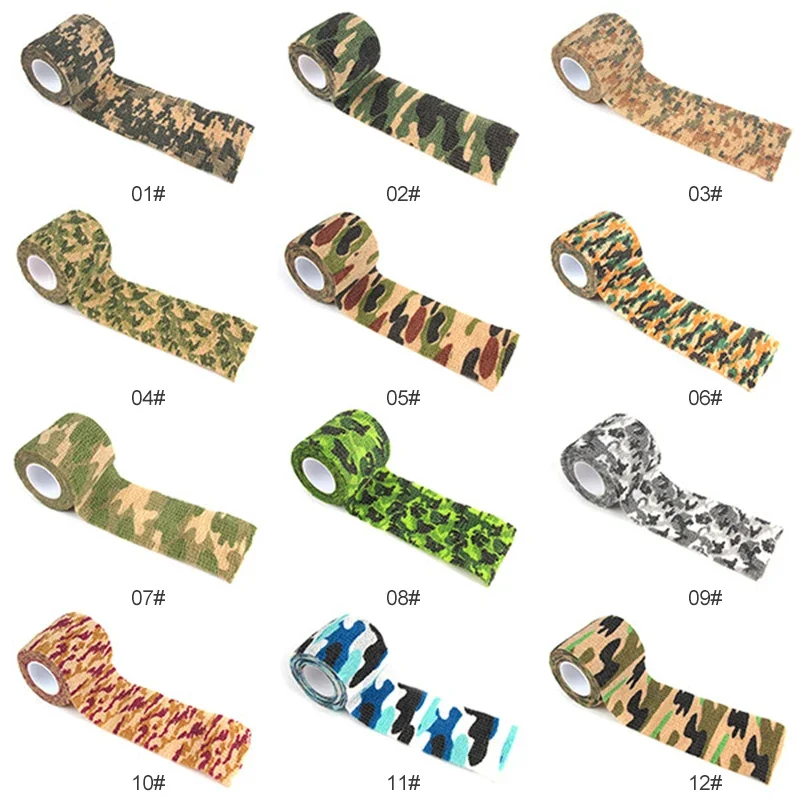 Hunt Disguise Plastic Wrap Tape Self Adhesive Retractable Sports  Ankle Knee Arm Bandage Outdoor Camouflage Tape