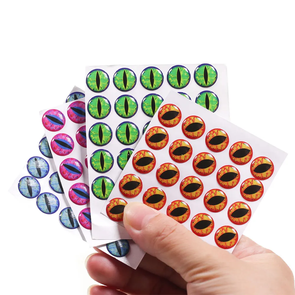 100 قطعة/الحزمة 3 ~ 7 مللي متر الايبوكسي ثلاثية الأبعاد عيون السمك الثلاثية الأبعاد عيون التنين يطير ربط المواد ل غاسل تهزهز إغراء ذباب البحر سمك السلمون المرقط الصيد