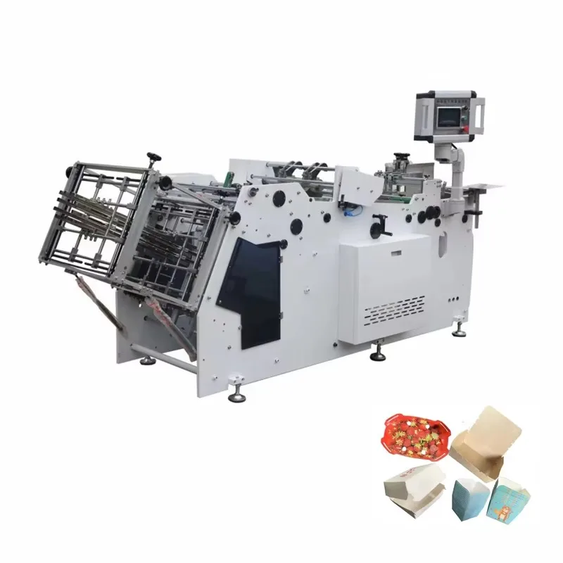 High Speed 200pcs/min Automatic Hamburger Box Making Machine Kraft Paper Forming Equipment Carton Erecting Unit Fast Food Sale