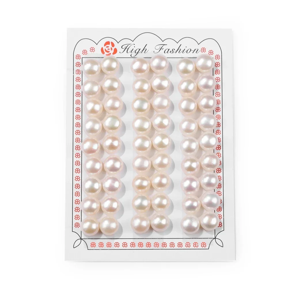 High Quality Half Drilled Hole Pearls 3-11MM Natural White Bread  Freshwater Pearl Beads For Jewelry Making DIY Stud Earrings