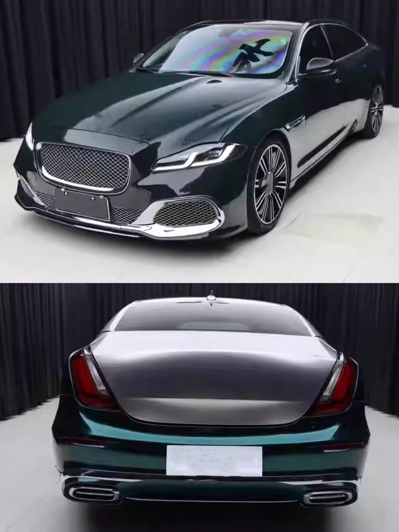 طقم هيكل السيارة لسيارة جاكوار XJ XJL 2010-2019 تعديل نمط جديد المصد الأمامي الخلفي إطار مصباح الضباب ذو الشبكة السفلية