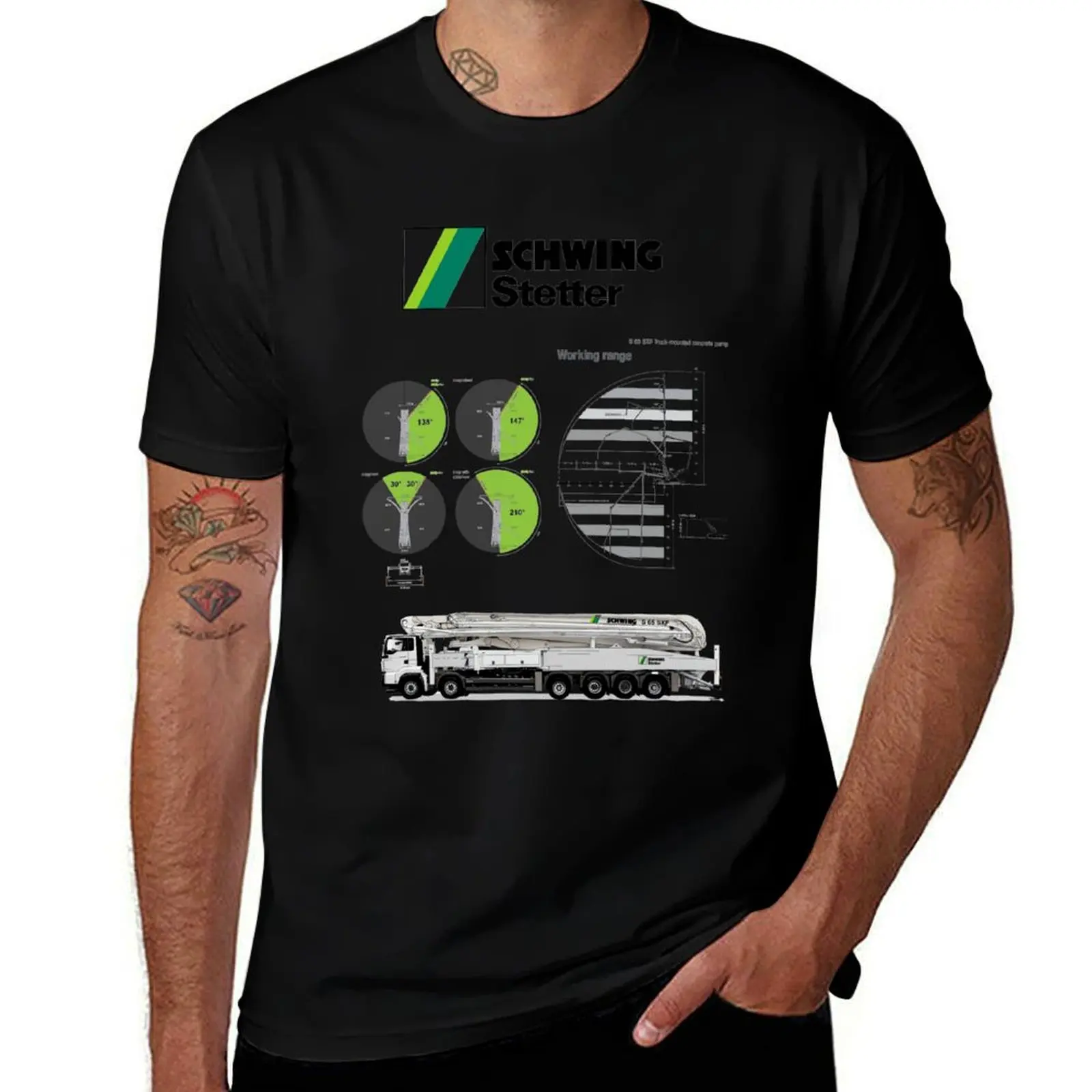 

Schwing concrete pump T-Shirt hippie clothes baggy shirts mens vintage t shirts