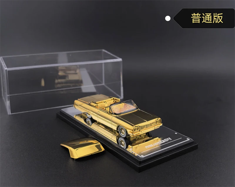 Fine Works64 1:64 Impala Lowrider Electroplated gold Alloy Vehicle Collectible Car Model
