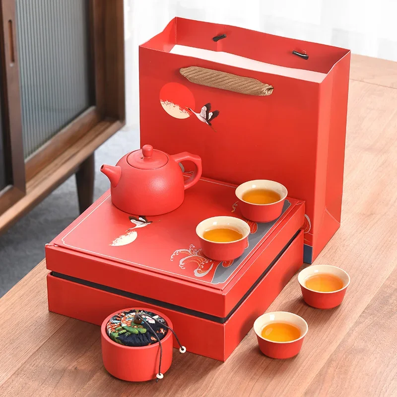 Ceramic Kung Fu Tea Set Gift Box Teapot Teacup Caddy Home Office Making Tools Accessories Teaware Sets