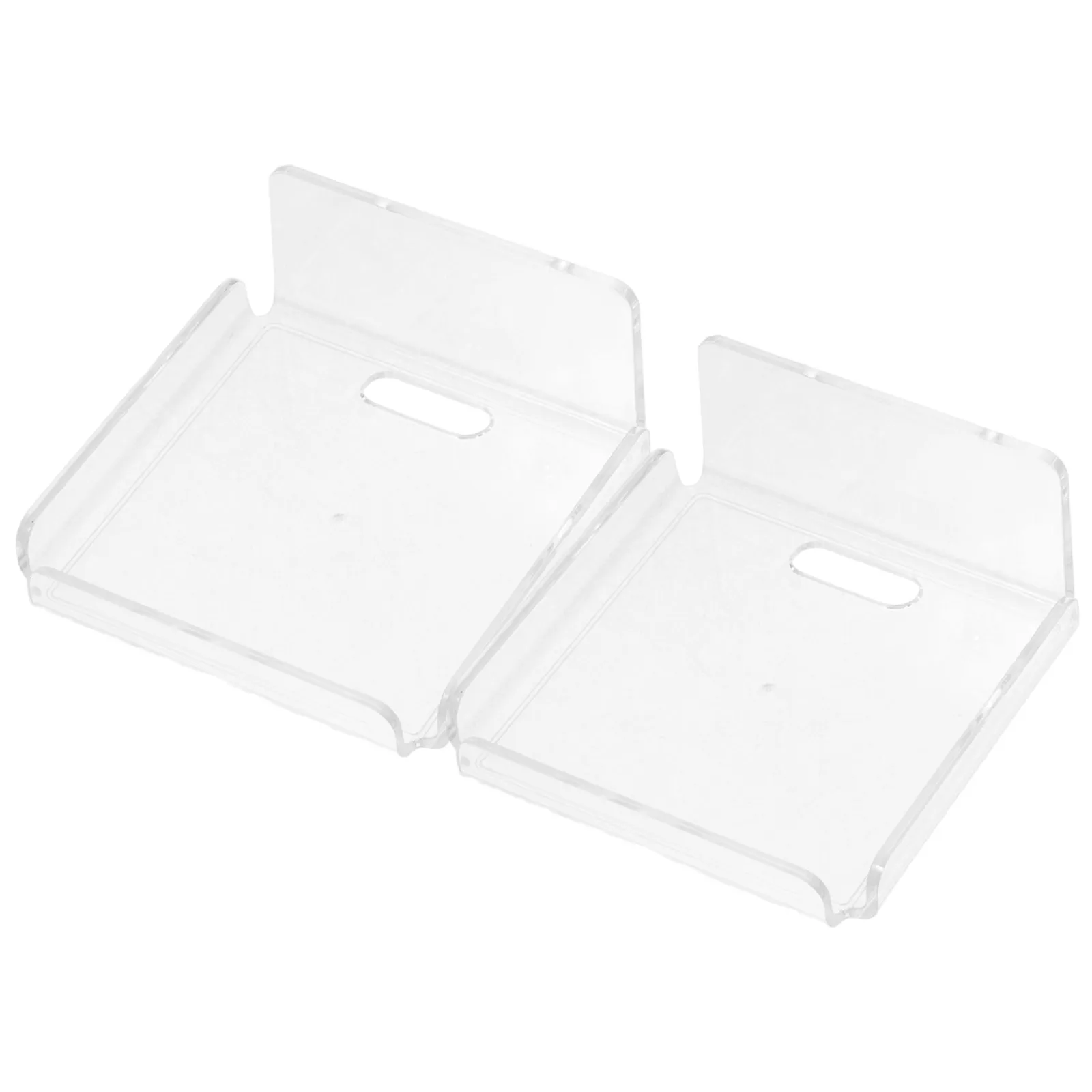 2 Pcs Nail-free Camera Bracket Clear Acrylic Floating Wall Shelves Shelf with Cable Through Display Ledges Small