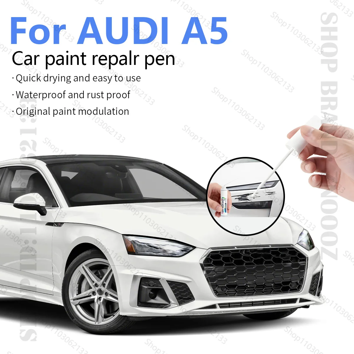 

Ручка для ремонта автомобильной краски, аксессуары для ремонта царапин, белый LY9L, серый LX7G, зеленый LX6M, черный LY9T, красный для 2007-2025 AUDI A5
