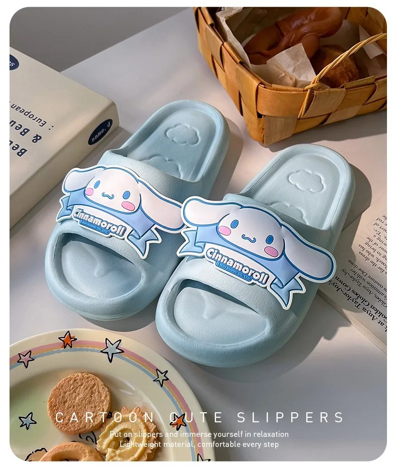Sanrio Kuromi Cartoon Damen-Wolkenpantoffeln, Atmungsaktive Rutschfeste Innen-/Außenpantoffeln mit Niedlichem Kawaii-Design – Detail 9