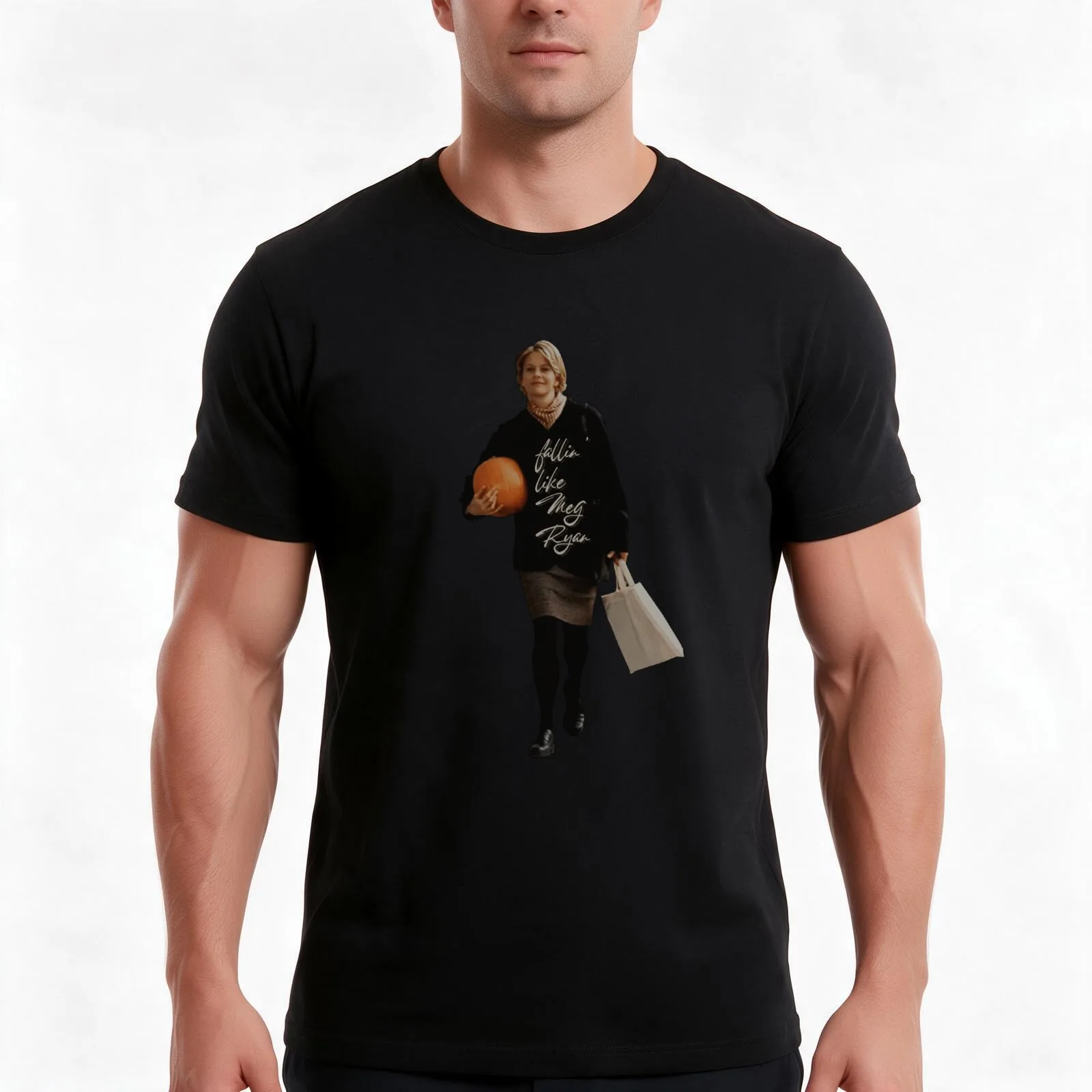 Fallin' like Meg Ryan T-Shirt, Summer Casual Cotton Tee, Oversized Streetwear Tops, Vintage Graphic Print, Unisex Men Women