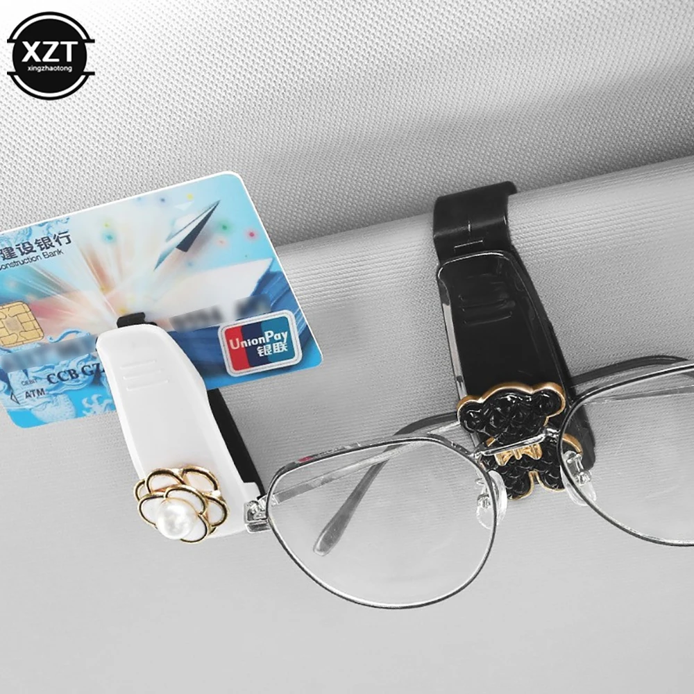 Auto Sun Visor Glasses Fastener Clip Holder For Sunglasses Eyeglasses Ticket Card Universal Multi-Function Car Interior Parts