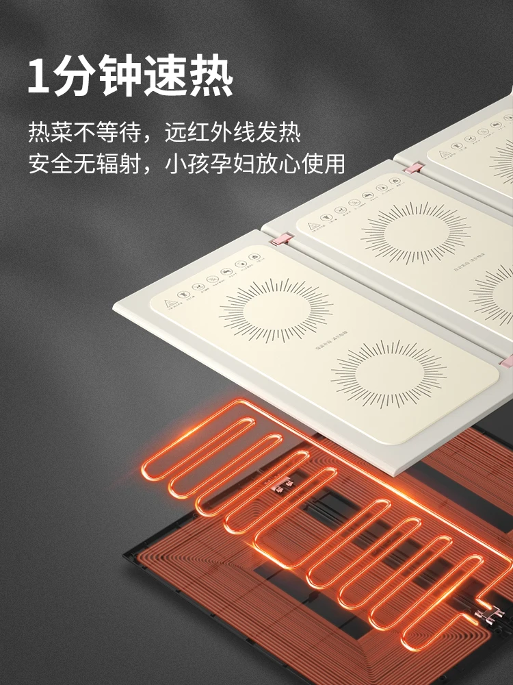 CHIGO ไฟฟ้าความร้อนเครื่องครัวหม้อเก็บความร้อนกาแฟพับแผ่นอุ่นเครื่องอุ่น Multi-Functional อาหารร้อน