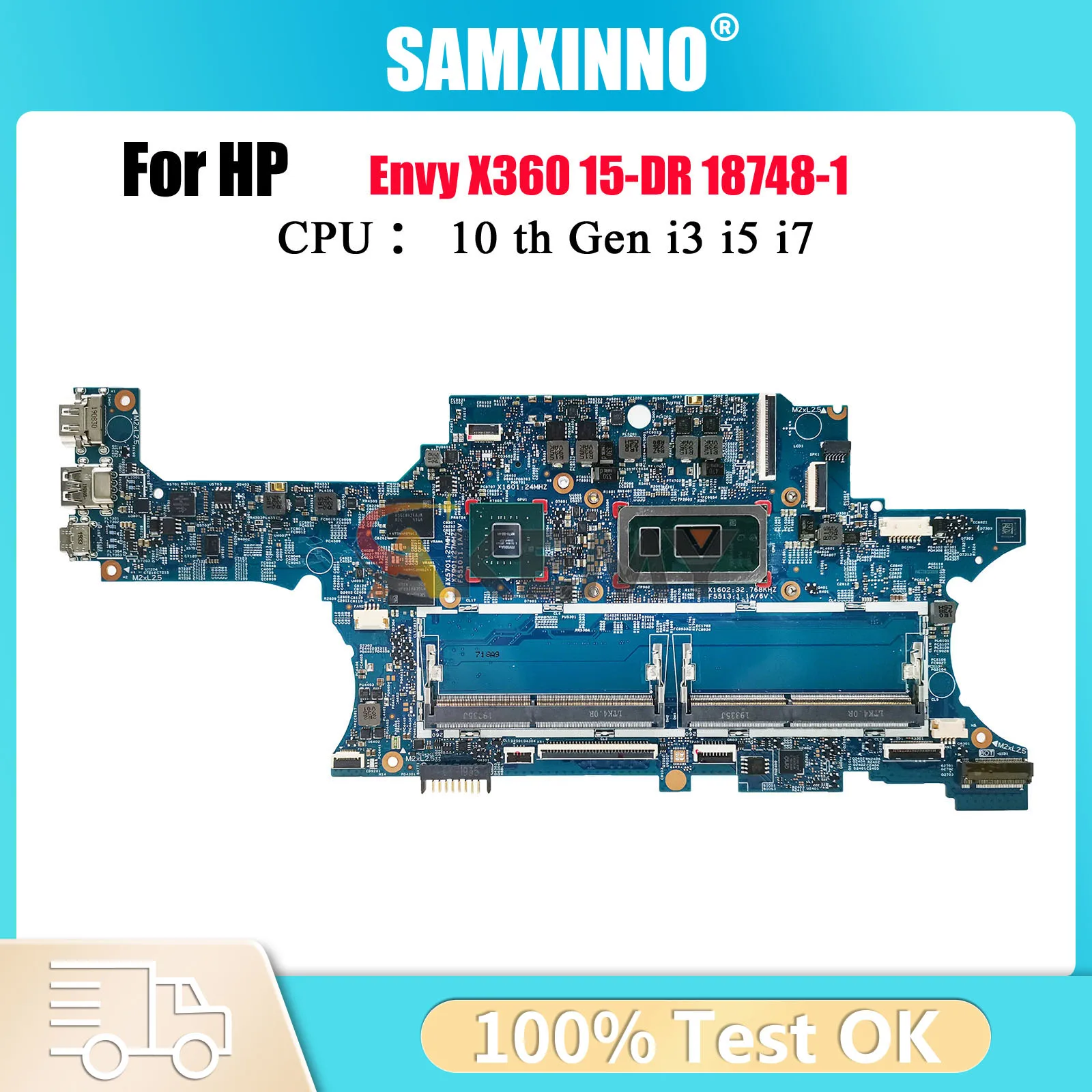 

18748-1 L63888-601 L63887-601 с процессором i5 i7 MX250 4 ГБ графического процессора DDR4 для HP Envy X360 15-DR материнская плата ноутбука 100% полностью протестирована