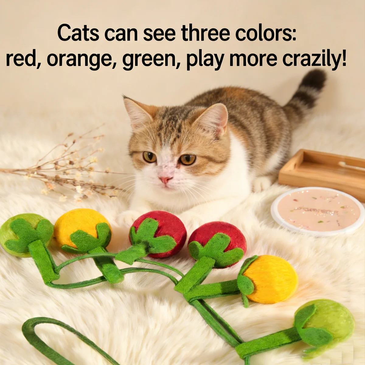 Built-in Catnip Cat Toy Interactive Plush String Toy for Indoor Cats3-Color Design to Keep Kittens Engaged & Relieve Boredom