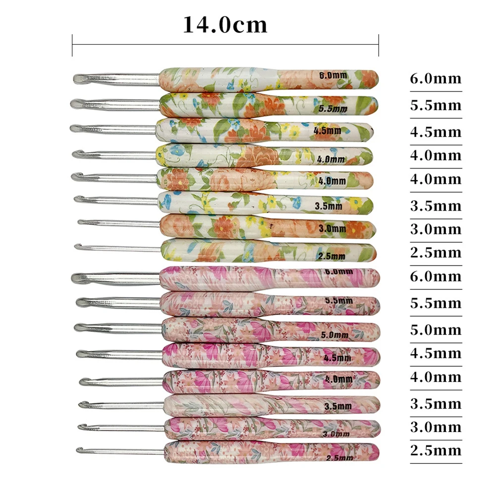 8Pcs Crochet Needle Set Aluminum Knitting Needles Kit 2.5-6.0mm Yarn Craft Knitting Needles Ergonomic Sweater Weave Sewing Tool