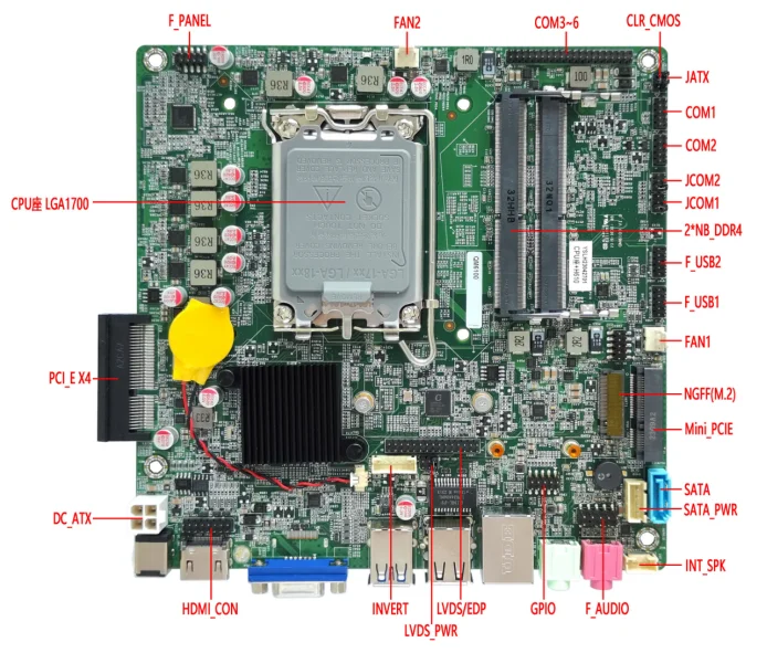 desktop motherboard 1700 mini itx with in-tel Alder Lake 12th i3 12300 i5-12400 i7-12700 i9-12900 4K UHD