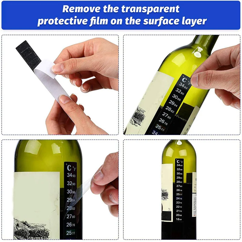 ABSS-180 Pieces Digital Temperature Sticker Adhesive Thermometer Strip Fermenter Adhesive Crystal Strip Aquarium Thermometer