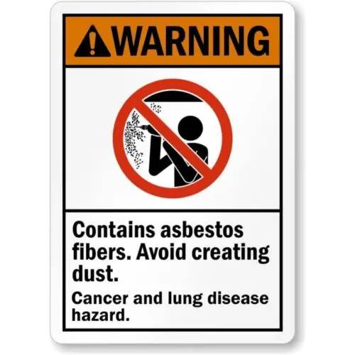 Asbestos Fibers Cancer Hazard Aluminum Weatherproof Sign p736 sign