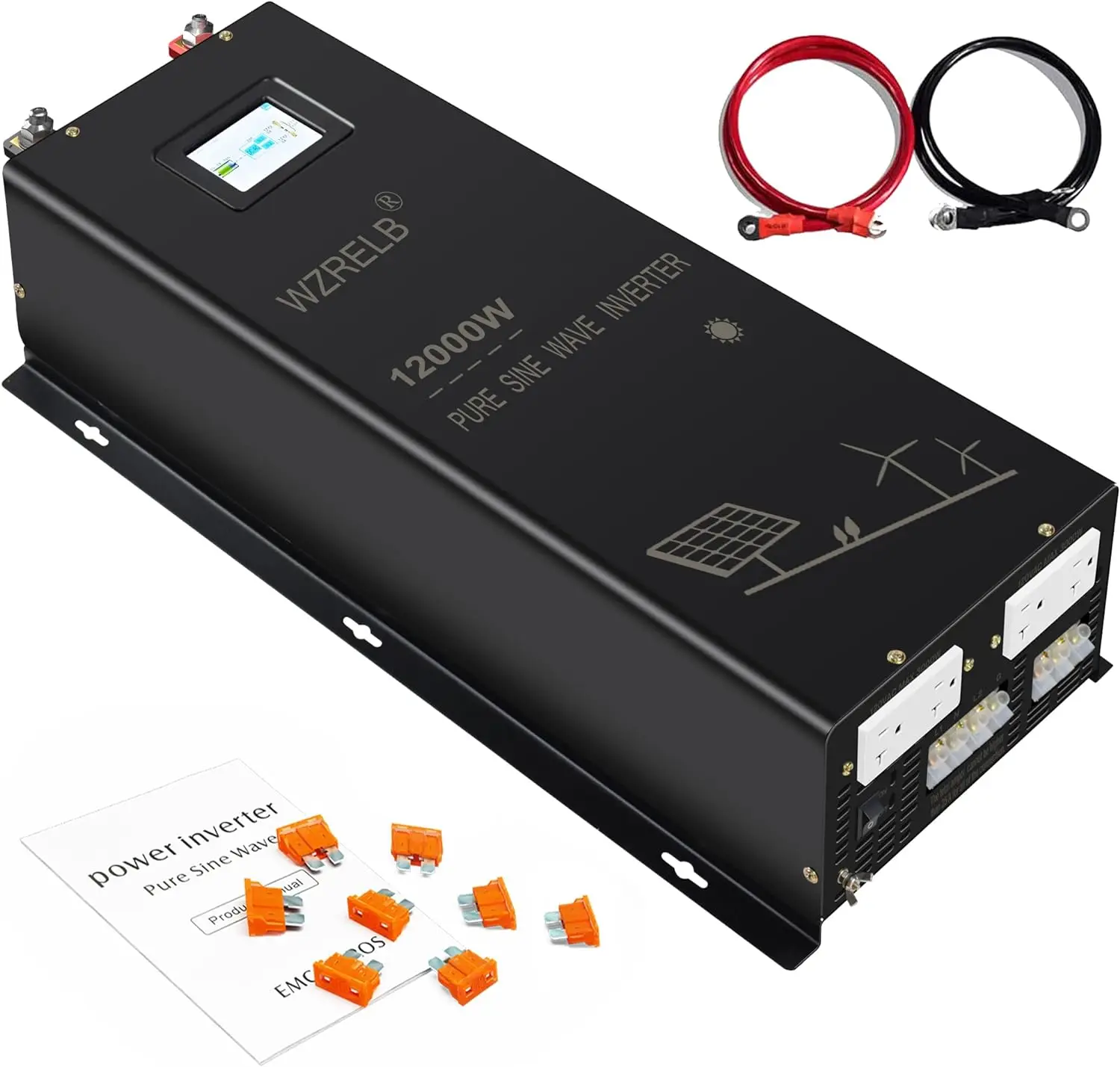 12000W Split-phase Pure Sine Wave Solar Inverter Power Supply Battery Bank 24V/36V/48V/96V DC to 110/220V,120/240V AC Converter