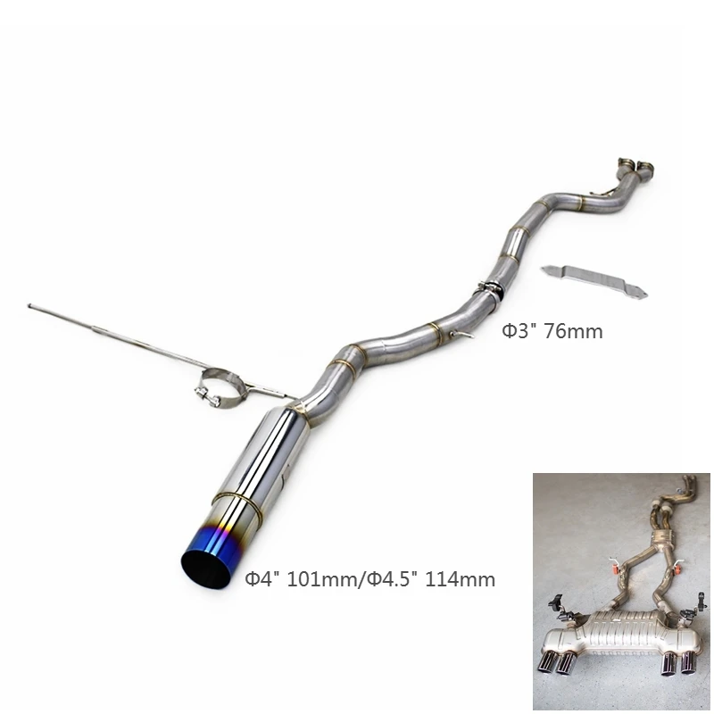 

Auto Straight Pipe Catback for BMW M3/M4 F80/F82 3.0T 2014-2019 Single Midpipe With Brace Exhaust Single Exit Catback Muffler