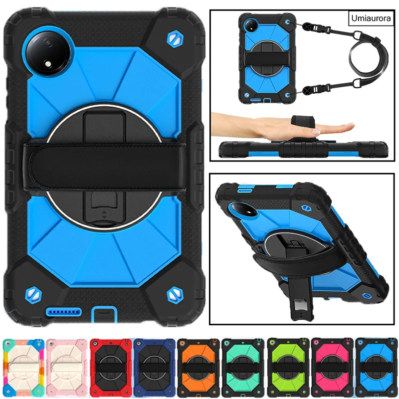 

For Xiaomi Redmi Pad SE 8.7 10.6 11 Pad2 Pro 12.1 inch POCO Pad 12.1" Shockproof Silicon PC Tablet Case Stand Strap Rugged Funda