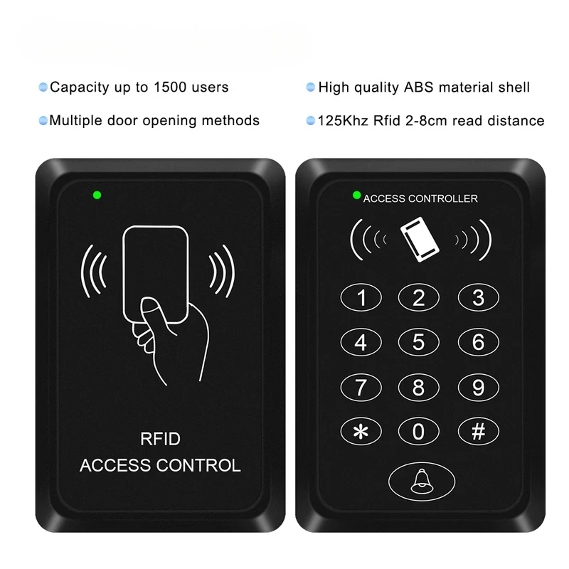 125 kHz RFID-Zugangskontrolltastatur, elektrisches Türschloss, Digicode-Öffner, EM-Kartenleser, Torschloss-System, Tastatureingang, 1500 Benutzer