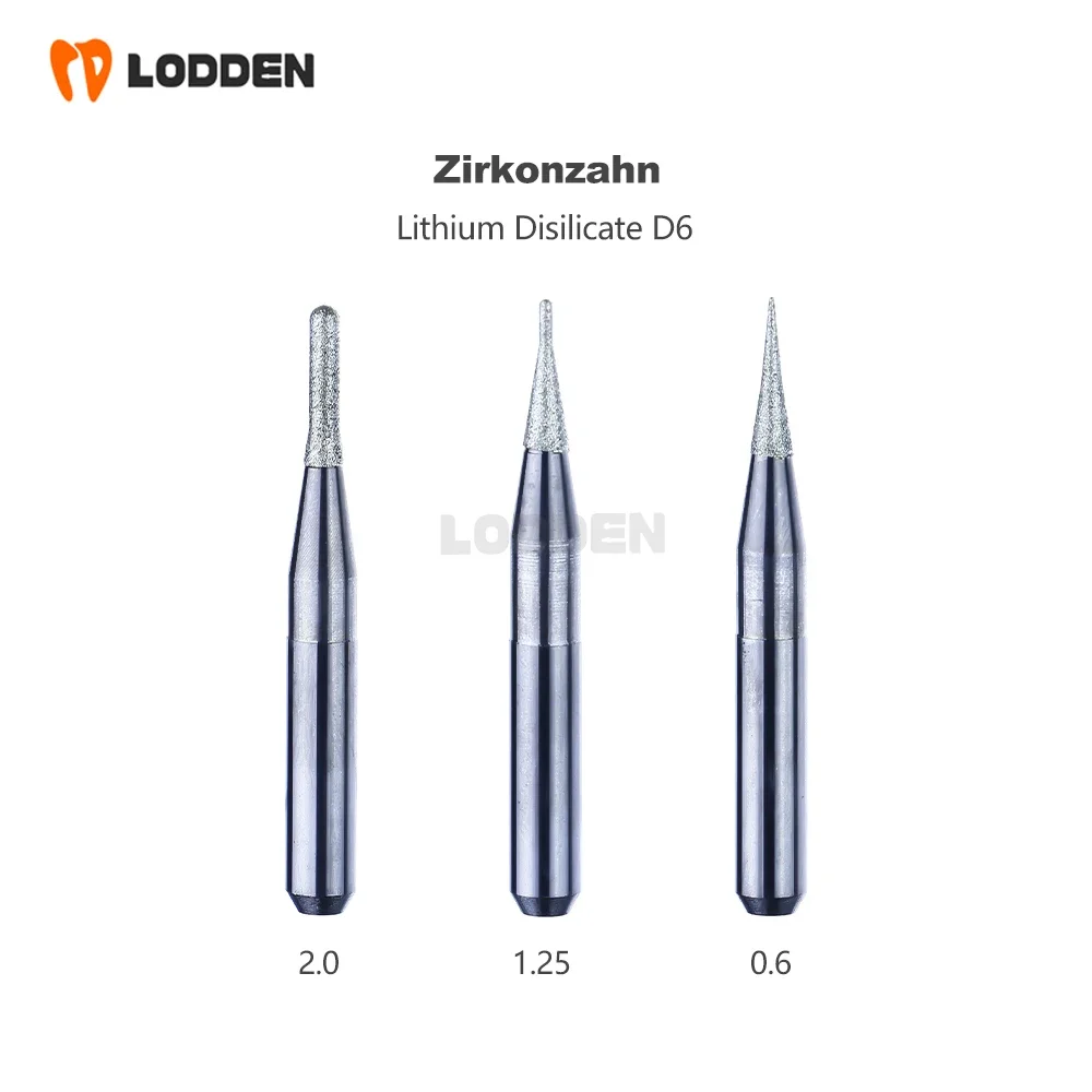 Zirkonzahn Dental Milling Burs Grinding Lithium Disilicate/PMMA/Metal D6 Shank 50mm Length Dental Lab milling Cutter Tool