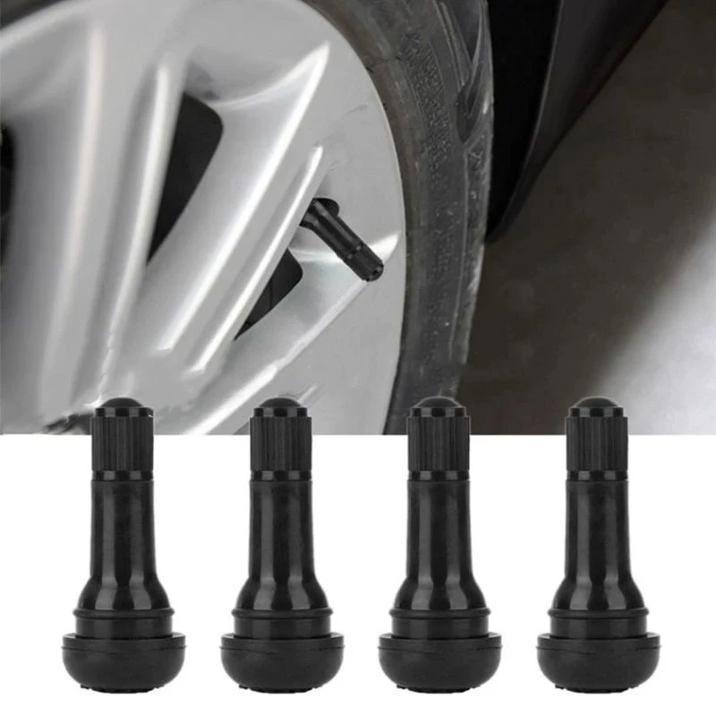 4pcs  Rubber Tire Valve Cap TR414 / TR413 / TR412 Car Truck Tubeless Tyre Valve Stem Cover Zinc Alloy Rubber Tire Stem Caps