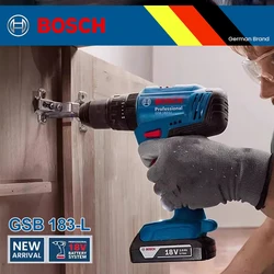 BOSCH GSB183 Electric Drill Screwdriver Impact Drill 18V Li-battery 20 Gears Adjustment 2-Speed Power Tools for Wood Steel Stone