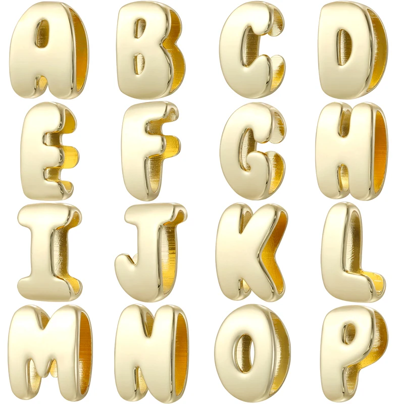1 pieza/Colgante de letra con cuentas pulidas grandes/pequeñas, adecuado para pulseras, collares y accesorios de joyería hechos a mano 1 pieza: VZ518