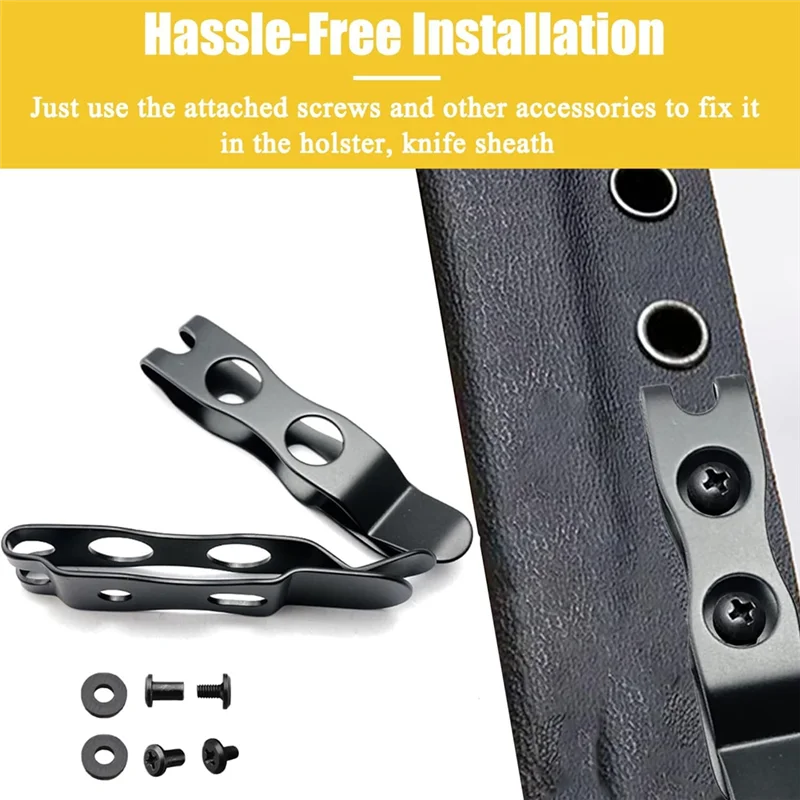 ABRB-Fodero per coltello con clip da cintura, clip in pelle metallica, sostituzione clip per coltello, clip da cintura universale, accessori per la creazione di pelle