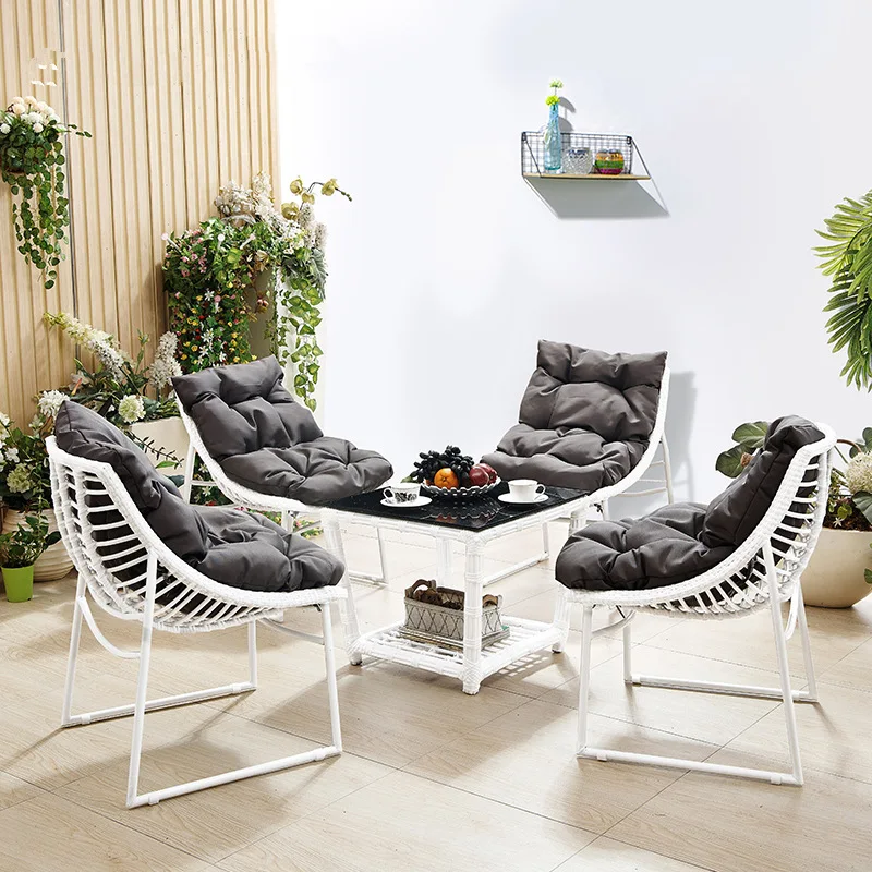 Outdoor rattan chair table and chair three-piece leisure indoor and outdoor balcony courtyard villa scenic public furniture