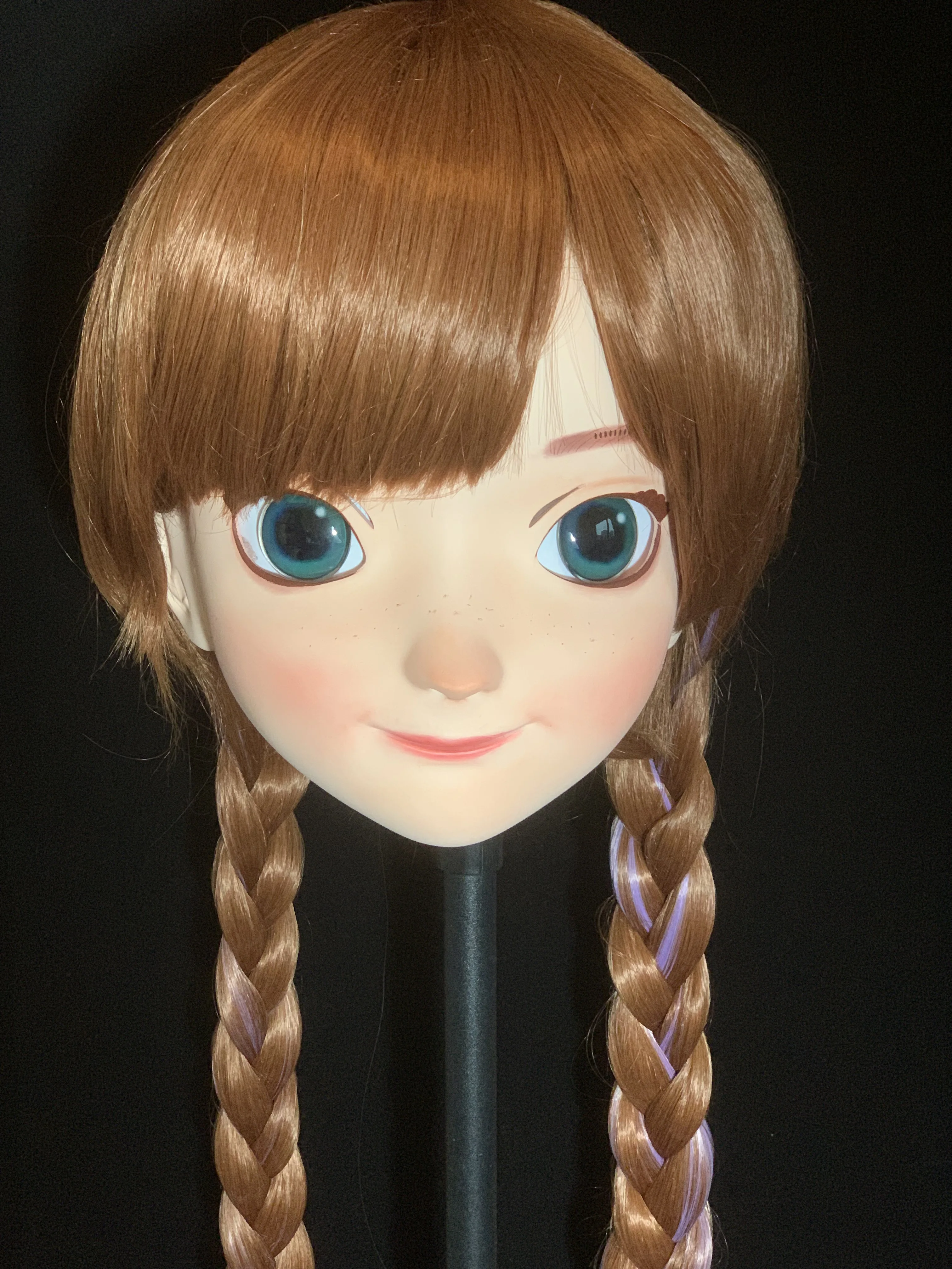 

(AL101) Customize Character Anna Female/Girl Resin Half/ Full Head With Lock Cosplay Japanese BJD Doll Kigurumi Mask
