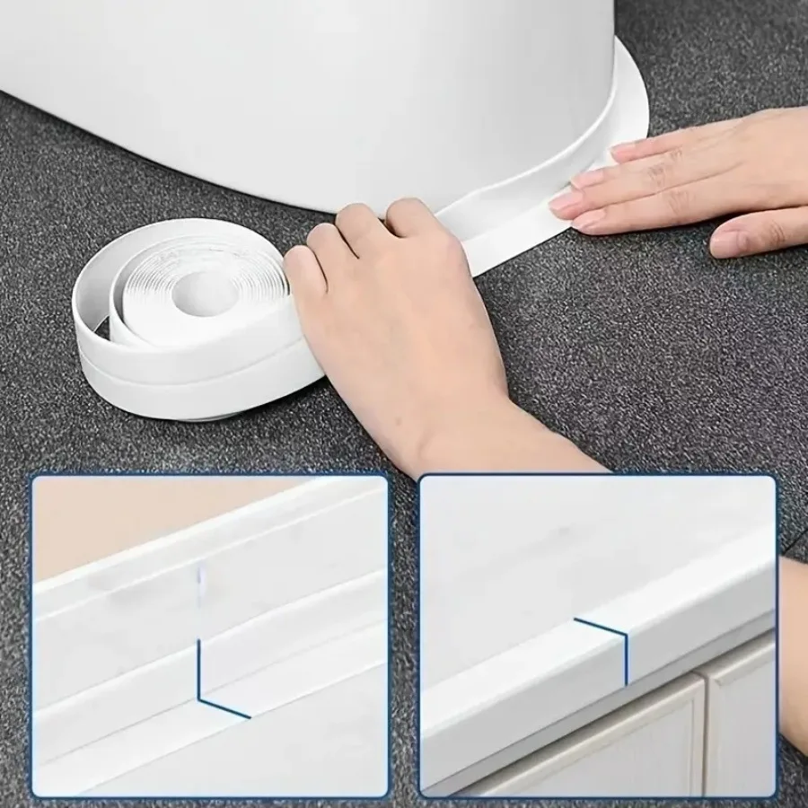 Waterproof and Mildew-Proof Toilet Caulking Strips, Kitchen and Bathroom Self-Adhesive Sealing Tape, Bathroom Waterproof Tape