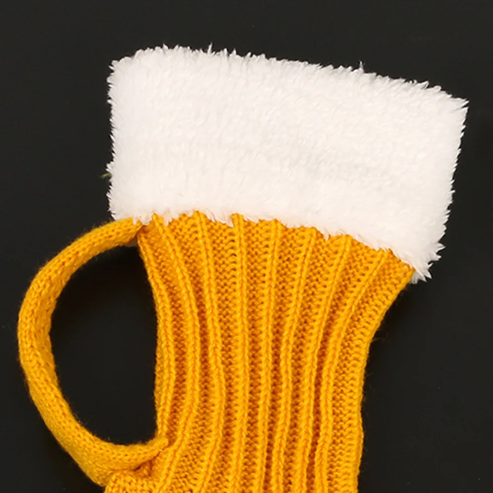 Chaussettes mi-mollet rembourrées en laine pour hommes et femmes, chope de bière 3D, chaussettes de sol chaudes, douces et drôles, cadeau de Noël, hiver