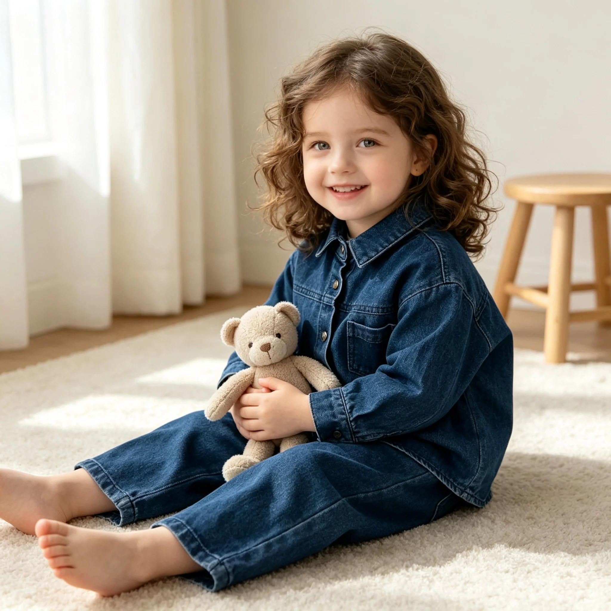 ZOETOPKID Two Piece Set Children's Clothing for Girls Boys Shirt +Pants Kids Autumn Denim Long Sleeved Outfits Baby's Sets