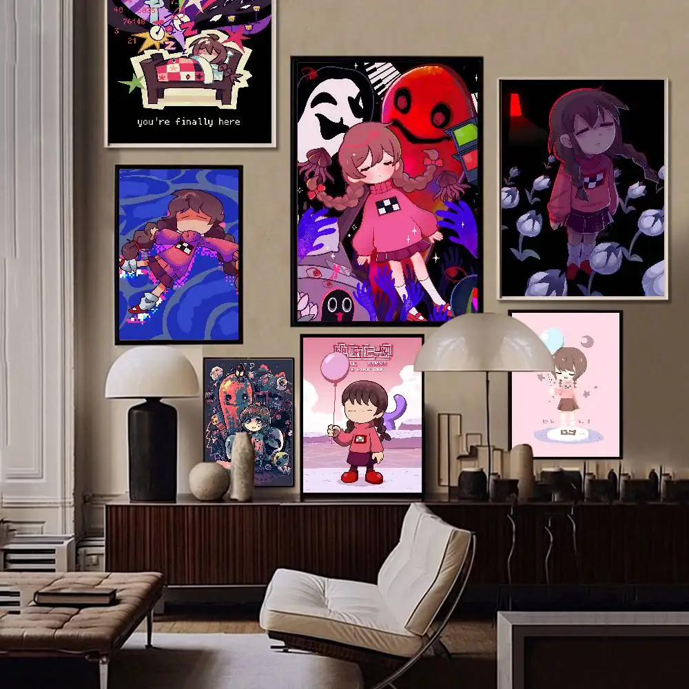 Y-Yume Nikki Classic Movie Posters Waterproof Paper Sticker Coffee House Bar Decor Art Wall Stickers