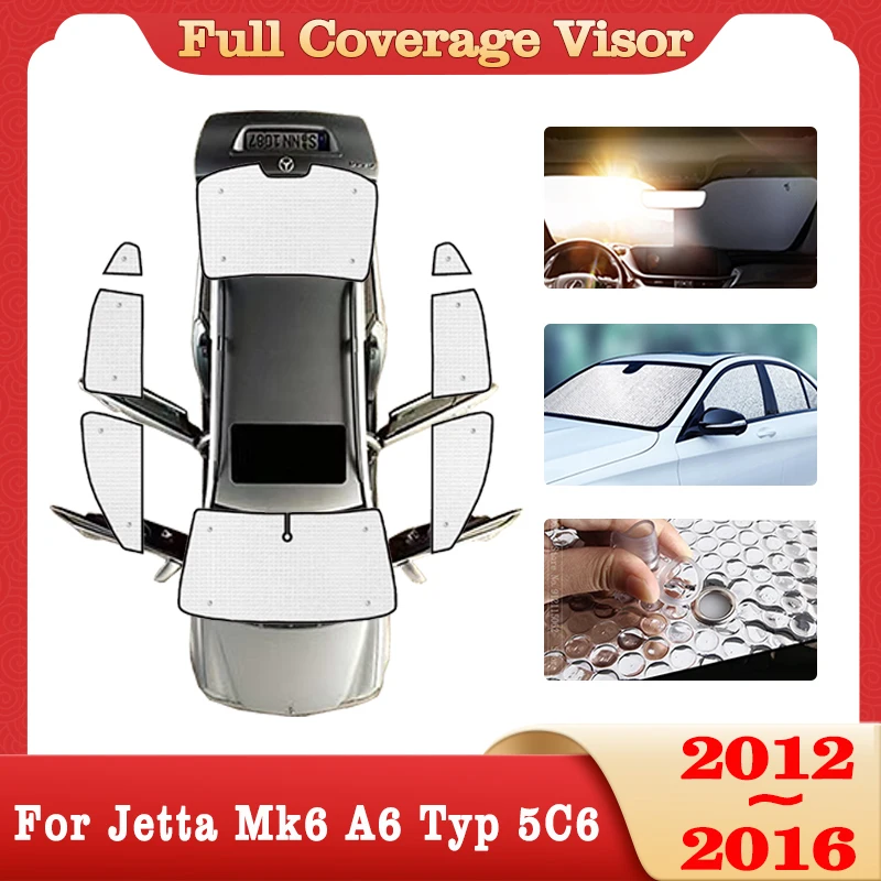 

Car Full Coverage Sunshade For Volkswagen VW Jetta Mk6 A6 Typ 5C6 2012~ 2016 Accessories Sun Windshields Side Window Auto Visors