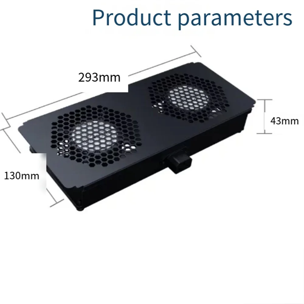 Adjustable Speed Dual Cooling Fan Assembly 293×130×43mm Quiet Cabinet Ventilation Fan for AV Cabinet Server Chassis Industrial