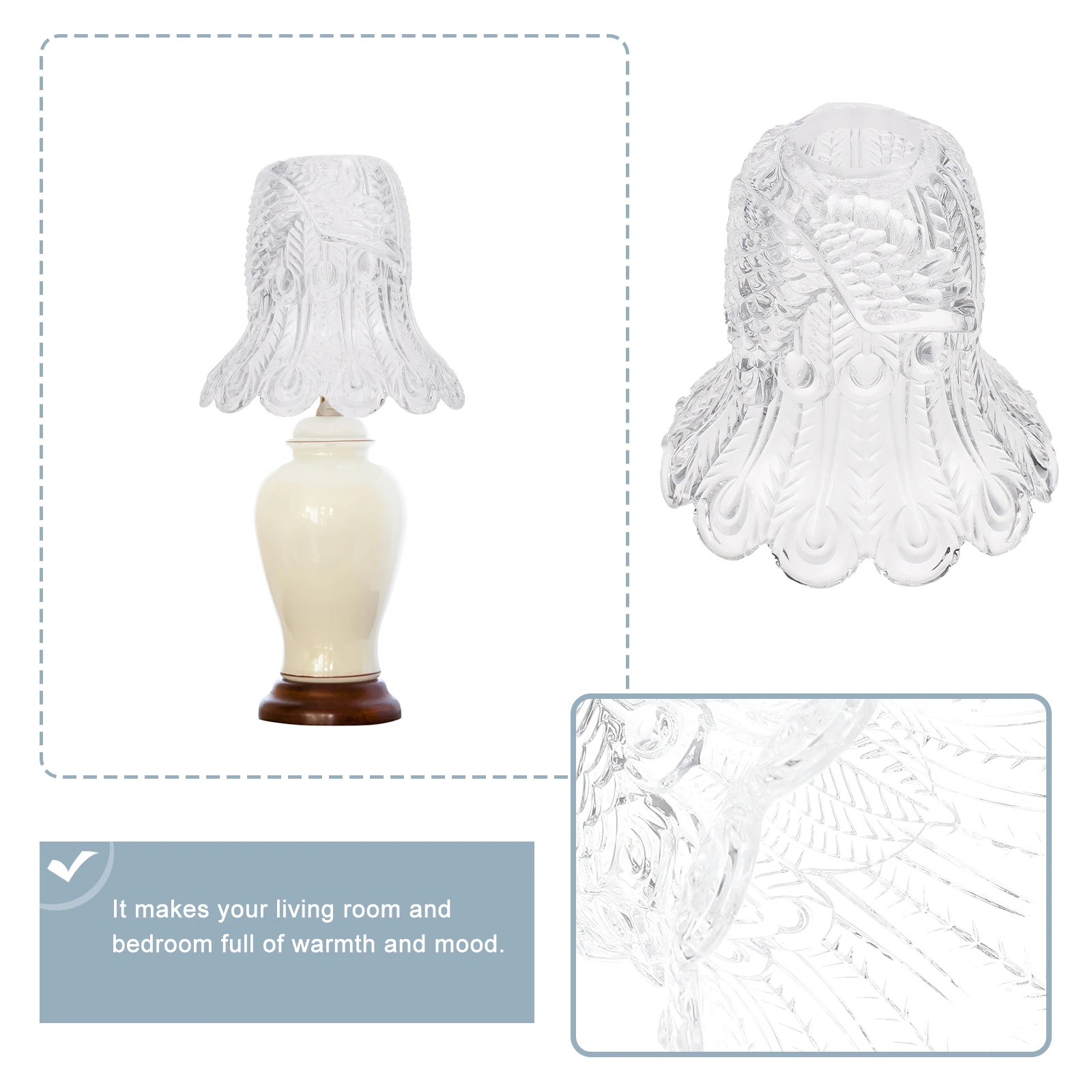 

1Pcs Transparent Glass Lampshade European Simple Design for Ceiling Wall Floor Lamp Protective Warm Atmosphere Lighting