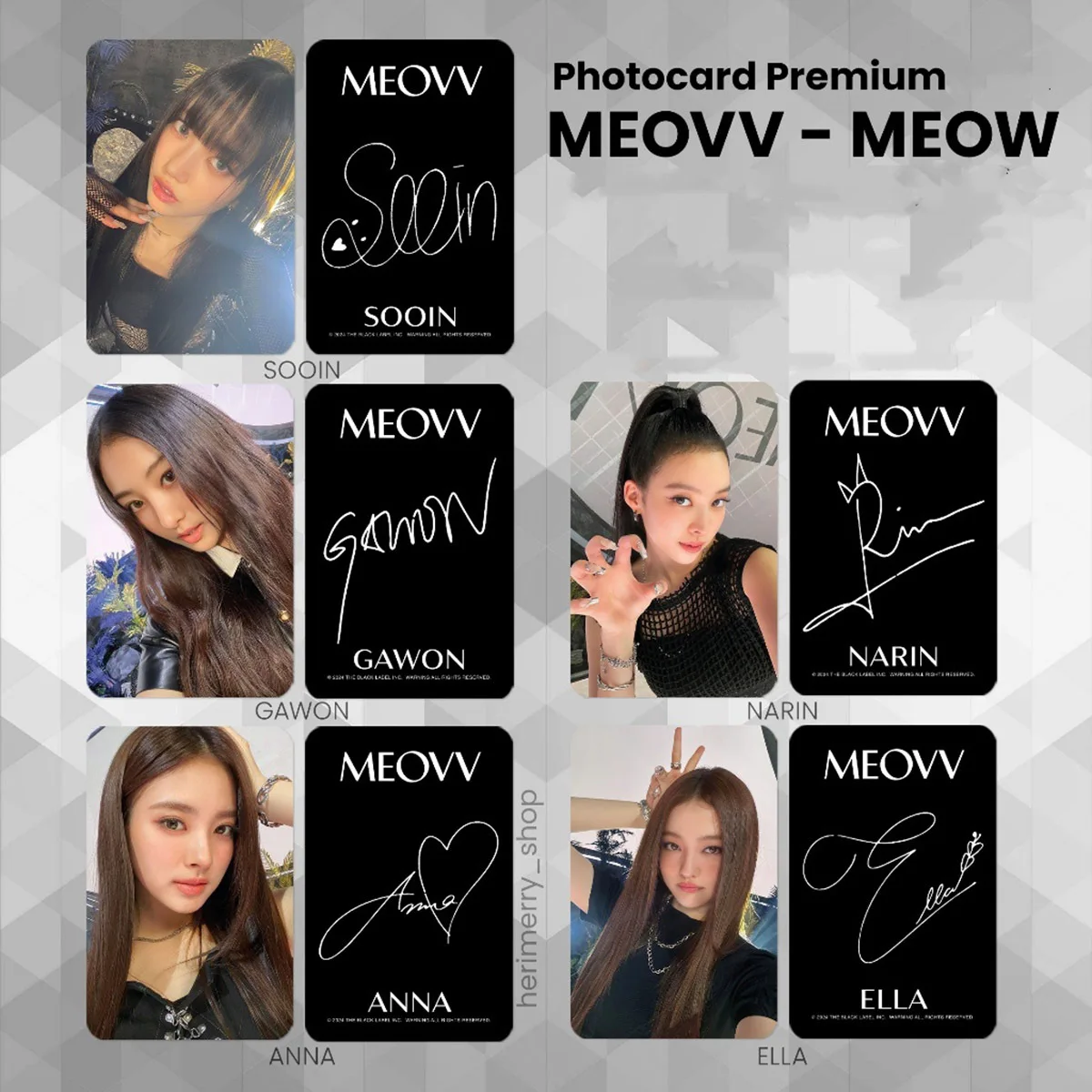 10pcs/Set Kpop MEOVV PhotoCard Anna Narin BROADCAST Random Photocards Gawon Sooin Fans Collection Gifts