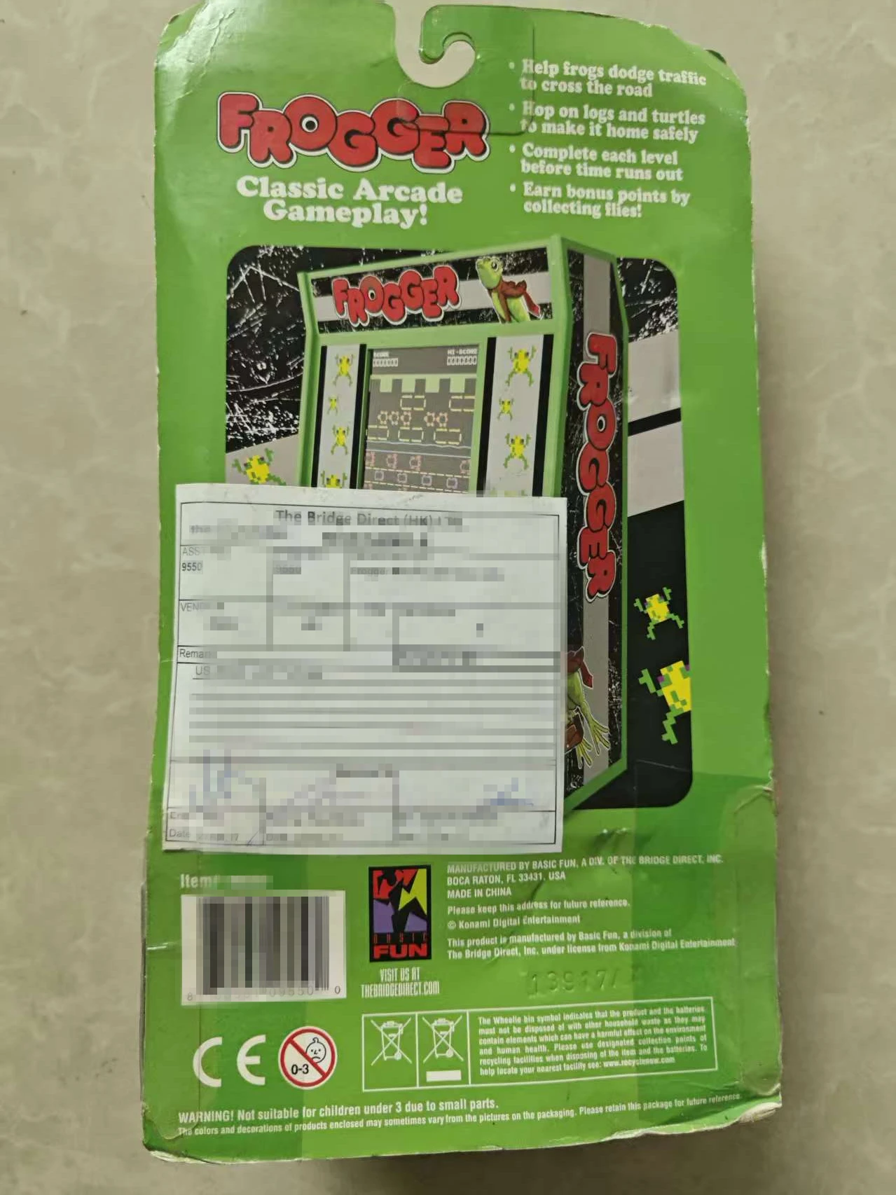 KONAMI FROGGER Arcade Classics RETRO Mini gioco portatile di Basic Fun anni '80 GAMES console di gioco retrò