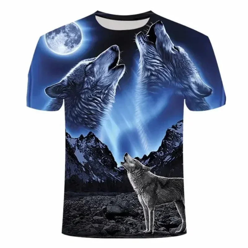 Tier-Wolf 3D-gedrucktes Sport-Schnelltrocknendes Atmungsaktives Herren-T-Shirt Outdoor Street Komfort Vielseitiger Trend Große Größe Kurzarm-Oberteil – Detail 18