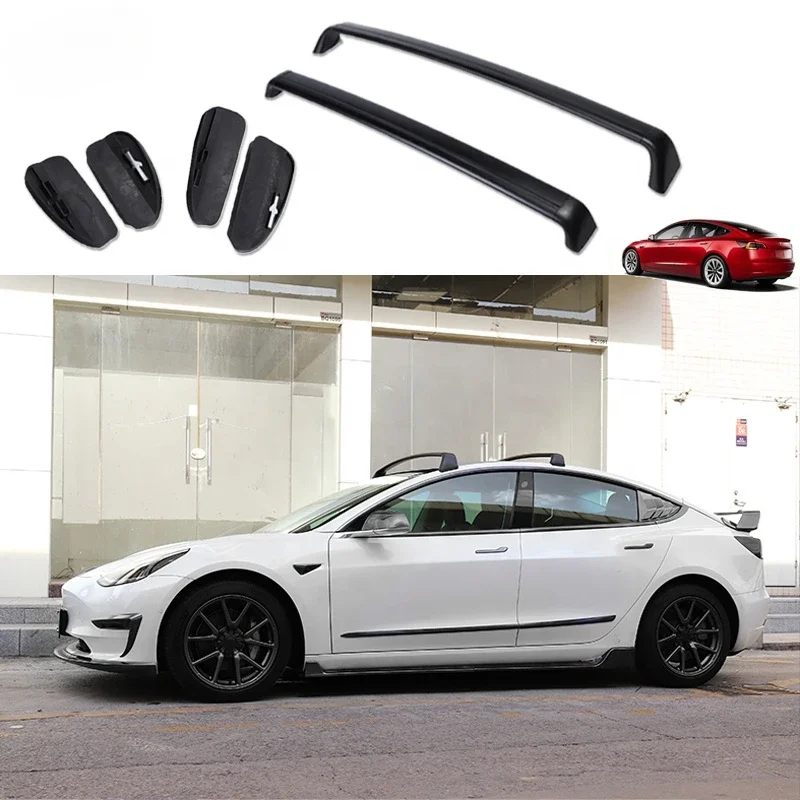 Aluminum Alloy Top Roof Rack For  Model Y Side Rails Bar Pads Crossbar Model 3 Aluminum Roof Rack Cross Bars