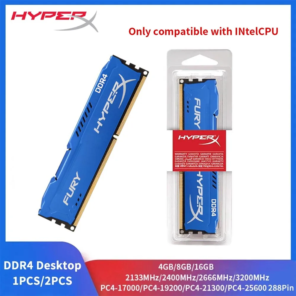 HyperX Fury Memoria DDR4 4GB 8GB 16GB RAM 3200MHz 2666MHz 2400MHz 2133MHz Desktop RAM 1.2V DIMM PC-21300 25600 for intel CPU